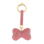 Rhinestone Embellished Bow Keychain