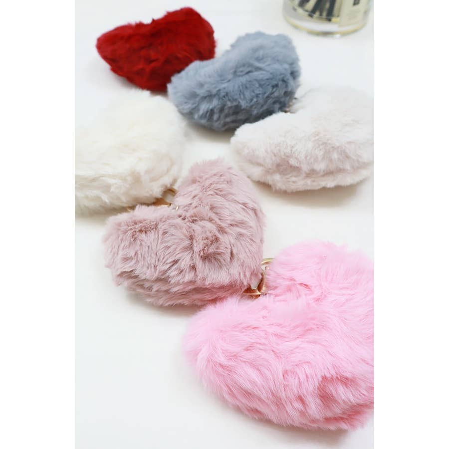 Premium Quality Soft Heart Shape Plush Keychain