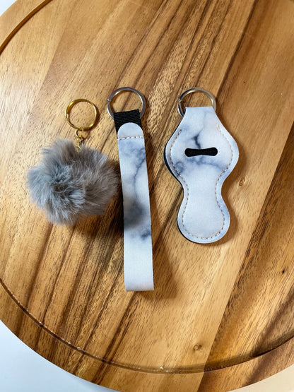 Wristlet with Lip Holder/Sanitizer Holder