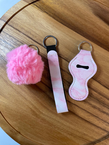 Wristlet with Lip Holder/Sanitizer Holder