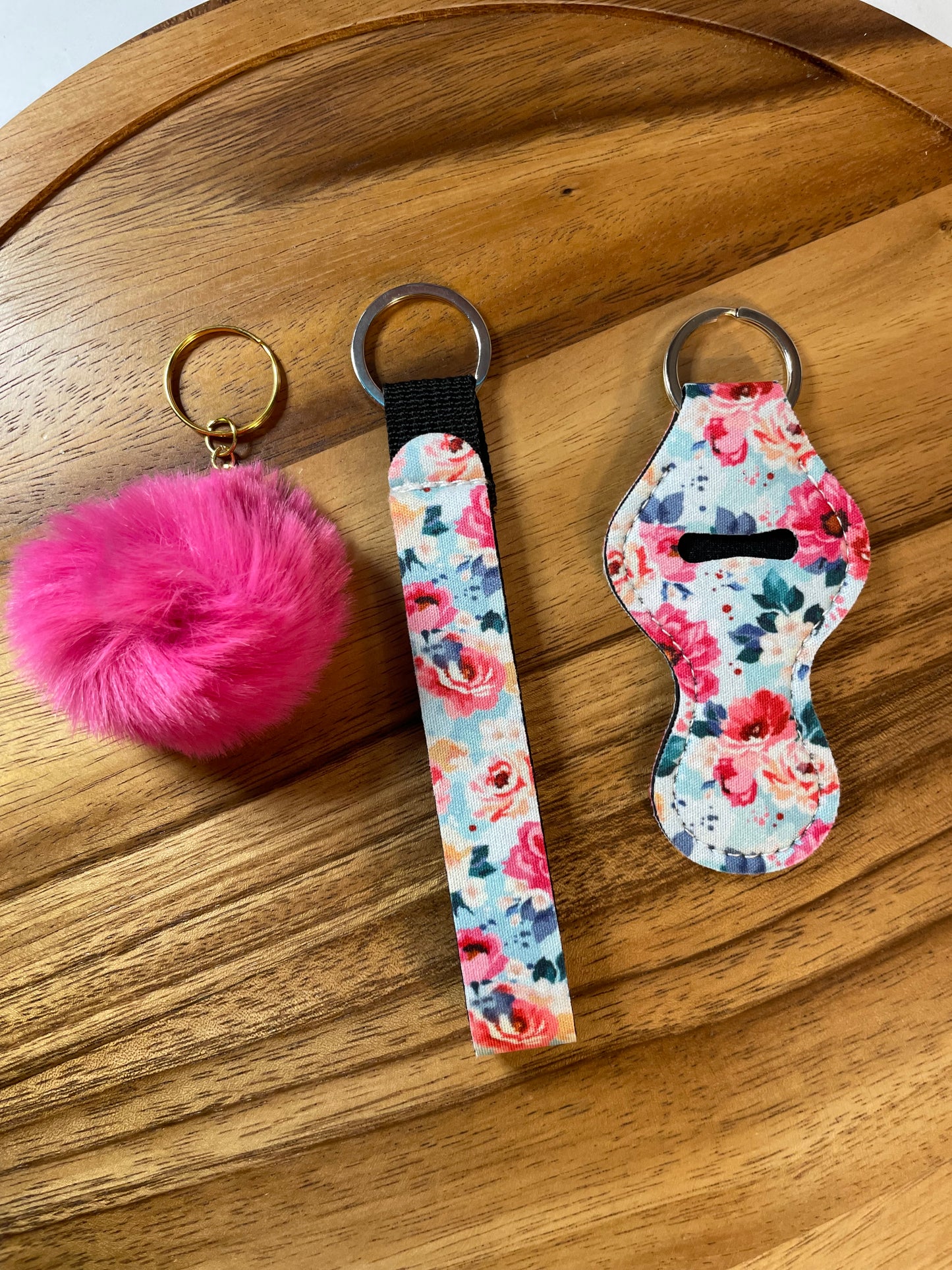 Wristlet with Lip Holder/Sanitizer Holder