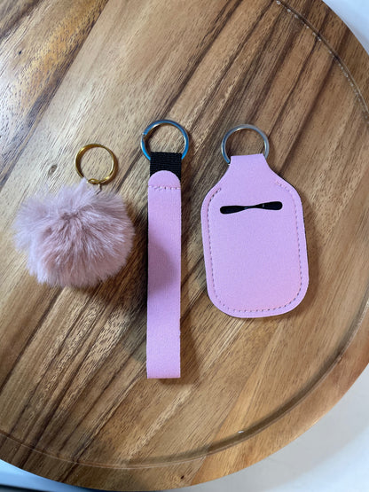 Wristlet with Lip Holder/Sanitizer Holder