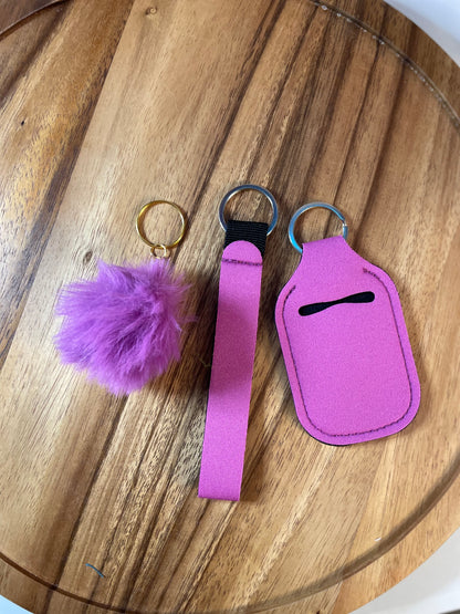 Wristlet with Lip Holder/Sanitizer Holder