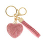 Rhinestone Embellished Heart Keychain