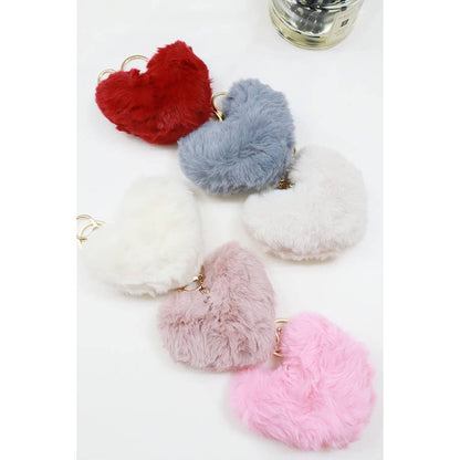 Premium Quality Soft Heart Shape Plush Keychain